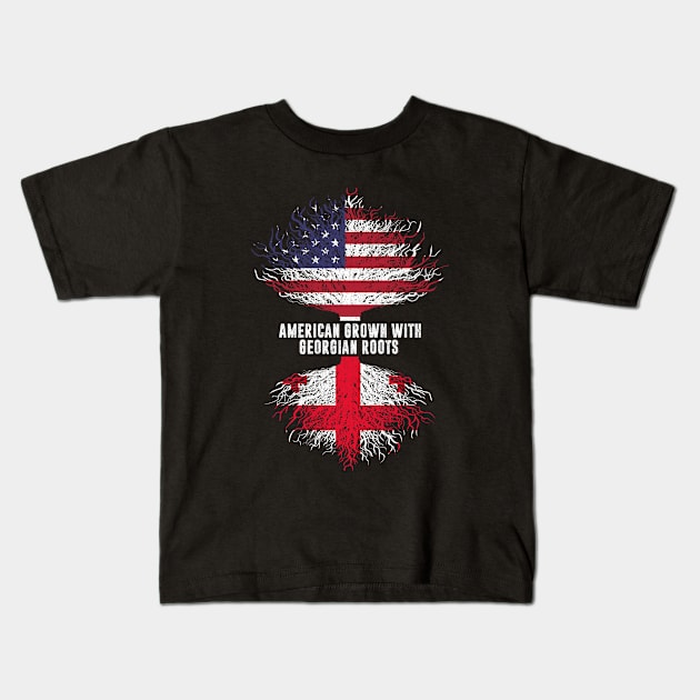 American Grown with Georgian Roots USA Flag Kids T-Shirt by silvercoin